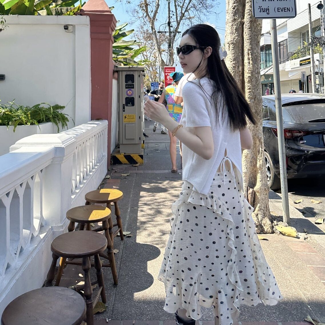 polka-dot-ruffle-skirt-tencel-korean-style-2026-spring-new