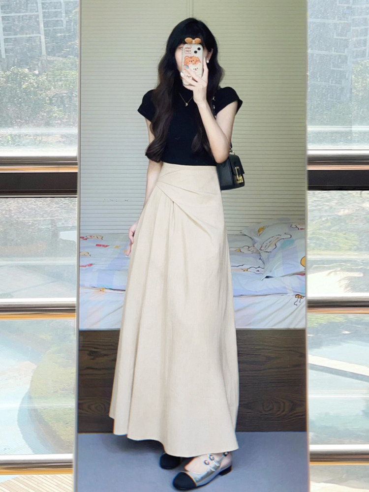 womens-a-line-midi-skirt-high-waist-slimming-pleated-spring-2026