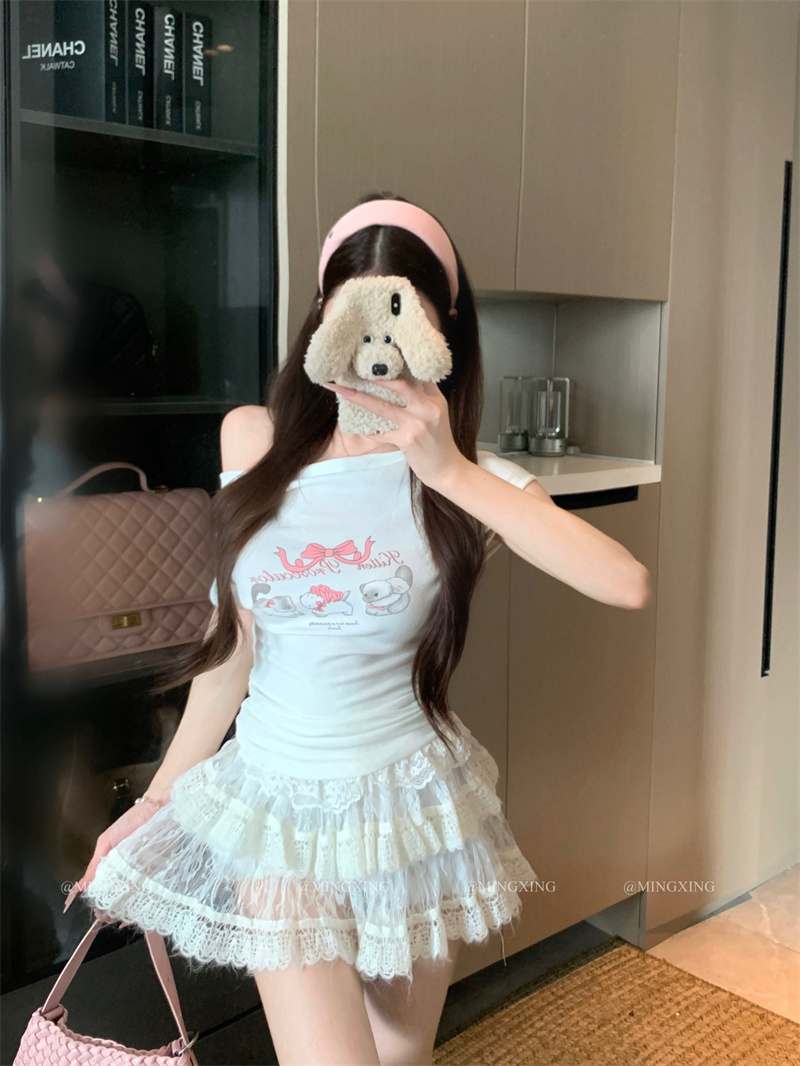 Women's Printed Two-Way Off-Shoulder Cowl Neck Short Sleeve T-Shirt 2026 Summer - Image 4