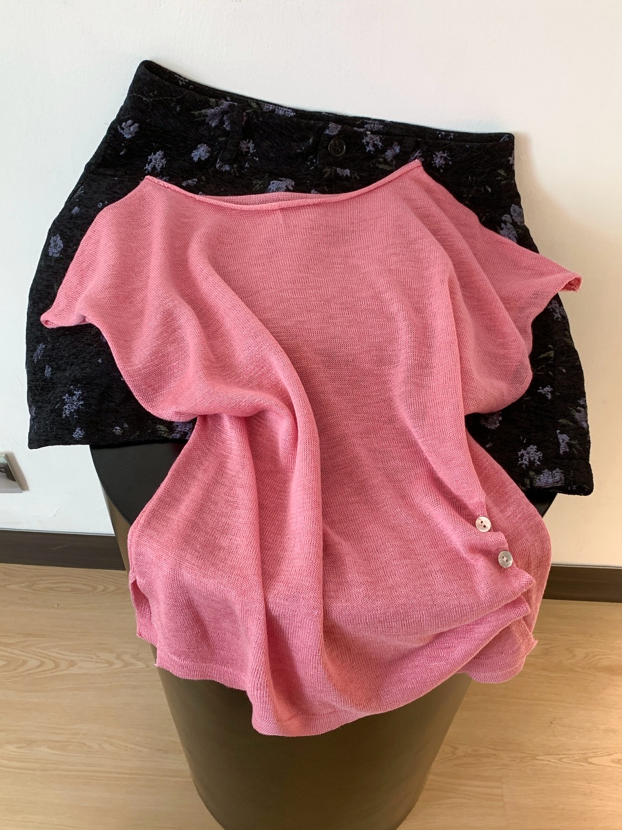 womens-loose-knit-top-with-shoulder-sleeves-and-side-pleats-soft-ice-feel-pullover