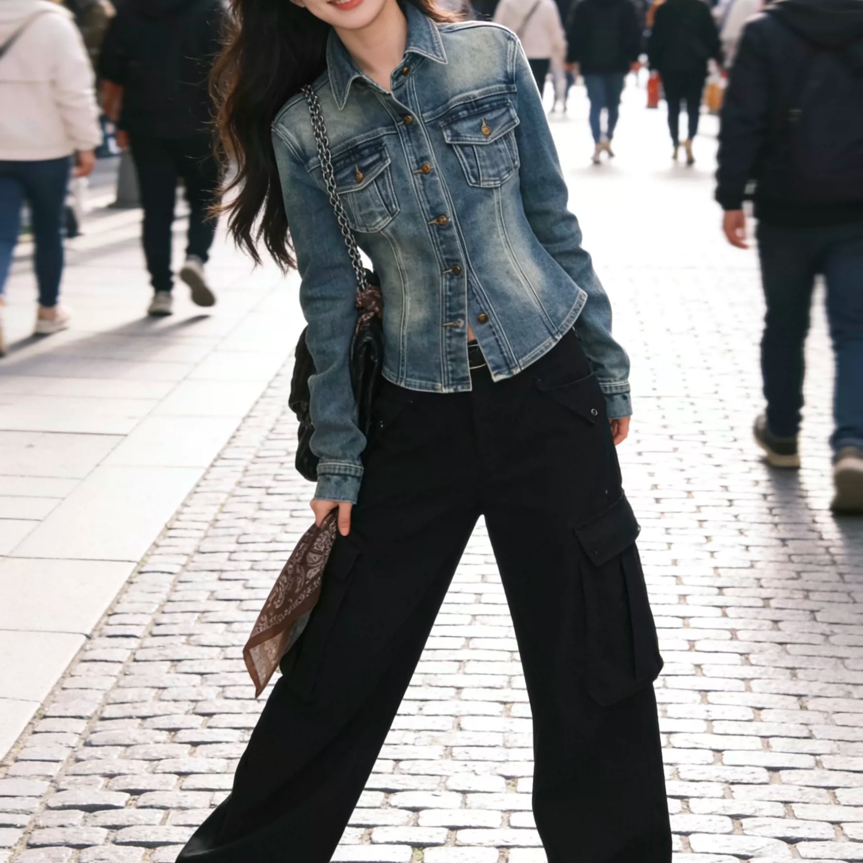 street-hong-kong-style-retro-niche-design-denim-jacket-women-2026-summer-new-shoulder-fitted-waist-cinched-shirt